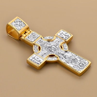 Крест ЛН-КР-396 Распятие со святыми покровителями